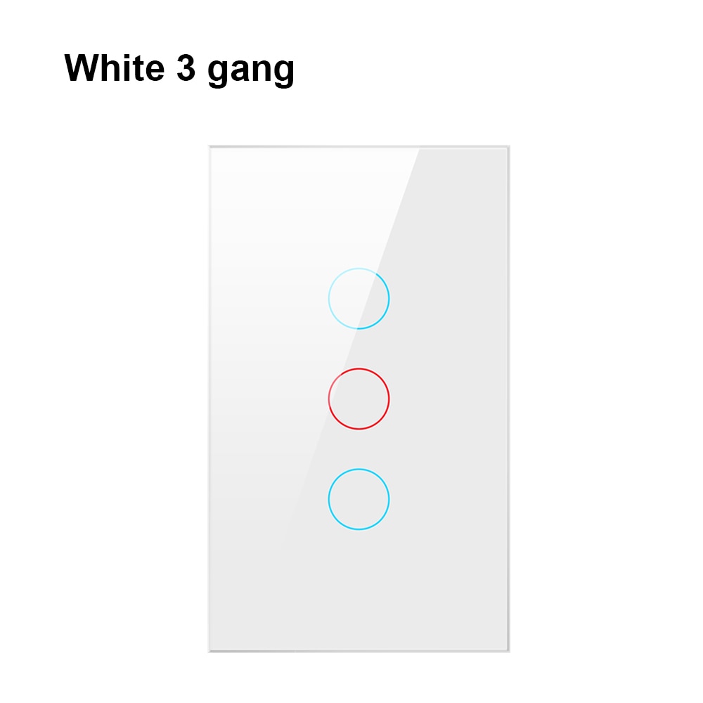 AVATTO Tuya US Wifi Wall Switch, Smart Light Switch, Glass Panel Touch-Sensor interruptor 1/2/3 Gang Work with Alexa,Google Home