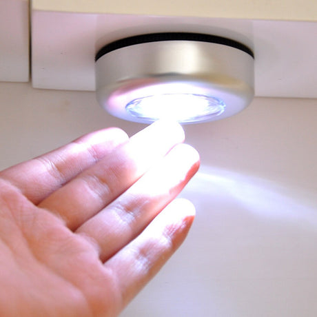 3 LED Touch Lamp Closet Cabinet Touch Control Night Light Wireless Bedside Pat Light Kitchen Bedroom Wall Lamp Battery Powered