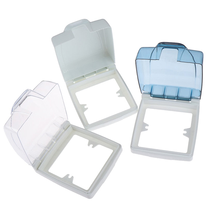 86 Type Light Panel Socket Doorbell Flip Cap Cover Clear Bathroom Kitchen Accessory Plastic Wall Switch Waterproof Cover Box