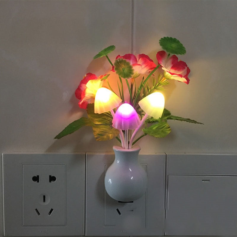 Mini Colorful LED Night Lights US EU Plug Creative Sensor Lamp for Home Decoration Romantic Small Novelty Night