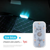 LED Touch Light Mini Wireless Car Interior Lighting Auto Roof Ceiling Reading Lamp for Door Foot Trunk Storage Box USB Charging