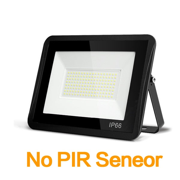 MINGBEN LED PIR Motion Sensor Floodlight IP66 Waterproof for Outdoors Wall 220V Black 100W 50W 30W 20W Lamps Garden Spotlight