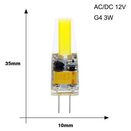 10pcs LED G4 COB Lamp AC DC 12V 220V Mini Dimming G4 LED Bulb Lampasas LED Lighting Replace Halogen Spotlight Chandelier LED Lamp