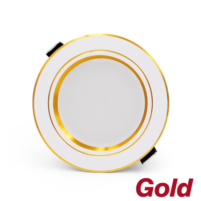LED Downlight Ceiling 5W 9W 12W 15W 18W led Ceiling lamp Gold/Silver/White Body AC 220V 230V 240V led light
