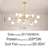 Creative Gold Black Chandelier Lights For Living Room Bedroom G9 Lamps Fixtures Lustres Indoor Lighting Luminaria Without Bulbs