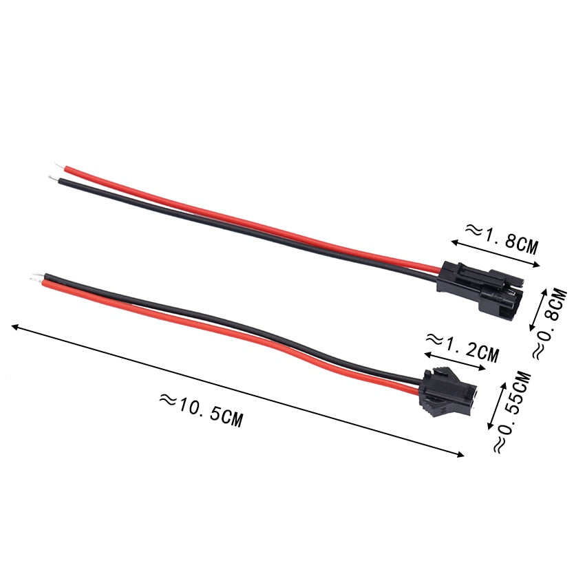 20PCS/10Pairs Plug Male To Female Wire Connector Cable Pigtail Plug Terminal Connecting Wire For LED Downlight Ceiling Lamp