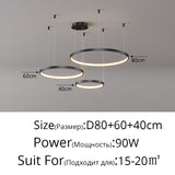 Living Room Ring Pendant Lights Acrylic Led Restaurant Chandelier Modern Minimalist Art Creative Personality Net Red Custom Lamp