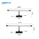 LUCKYLED Modern Led Wall Light 8W 12W 16W 20W AC90-260V Wall Mounted Wall Lamp Bathroom Mirror Light Fixture Sconce Black Silver