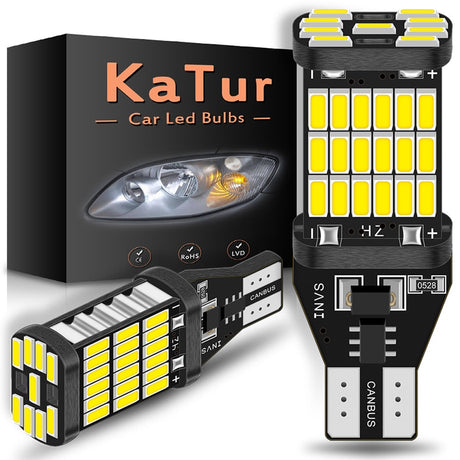 K a t u r 2Pcs 1200Lm T15 W16W LED Canbus Bulbs 920 912 4014SMD White 12V LED Reversing lights for BMW Mercedes Benz W203 W211 W204