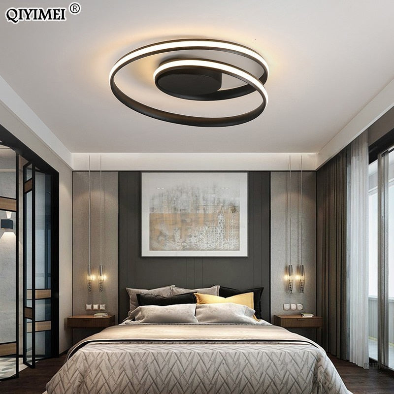 Modern Chandeliers LED Lamp For Living Room Bedroom Study Room White black color surface mounted lights Lamp Deco AC85-265V