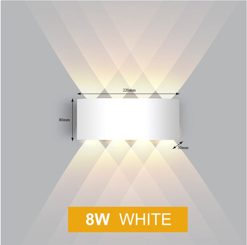 Led Wall Lamp Aluminum Outdoor IP65 Waterproof Up Down Wall Light For Home Stair Bedroom Bedside Bathroom Corridor Lighting