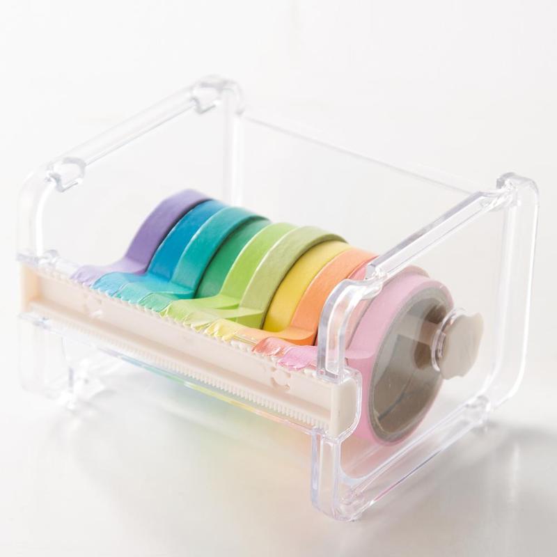 Creative Tape Cutter Set Tape Tool Transparent Tape Holder Tape Dispenser School Supplies Office Stationery