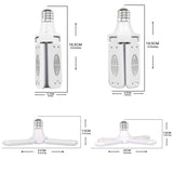 Bright Garage Light White Light Adjustable Panels Led Lamp E27 Ceiling Folding Fan Install Lamp Garage Living Room High Quality