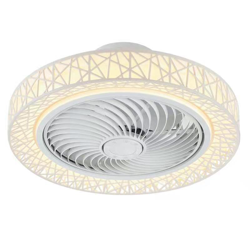 Nordic postmodern intelligent LED ceiling fan with lamp remote control bedroom decorative fan invisible silent ceiling fan lamp