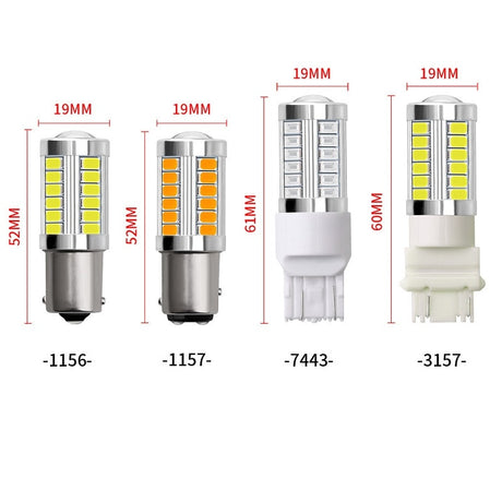 1156 Ba15s, 1157 Bay15d- LED Bulbs Turn Signal Light 12V 33 SMD Brake, Reverse, Parking Lamps
