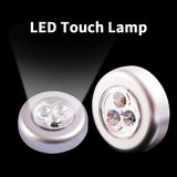 3 LED Touch Lamp Closet Cabinet Touch Control Night Light Wireless Bedside Pat Light Kitchen Bedroom Wall Lamp Battery Powered