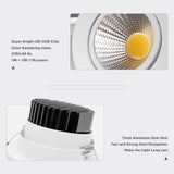 Black/White Body Recessed LED Dimmable Downlight COB 6W 9W 12W 15W LED Spot Light LED Decoration Ceiling Lamp AC 110V/220V