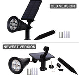 T-SUNRISE Solar Powered 4/7 LED Lamp Adjustable Solar Spotlight In-Ground IP65 Waterproof Landscape Wall Light Outdoor Lighting