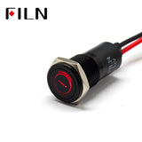 14mm Waterproof Lamp FILN 12V LED Car Signal Lights Instrument Pilot light red blue indicator light with wire