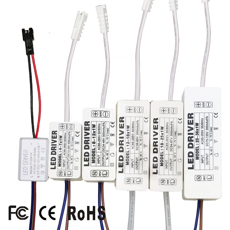 LED Driver 300mA 1W 3W 5W 7W 12W 18W 20W 25W 36W For LEDs Power Supply Unit AC85-265V Lighting Transformers For LED Power Lights
