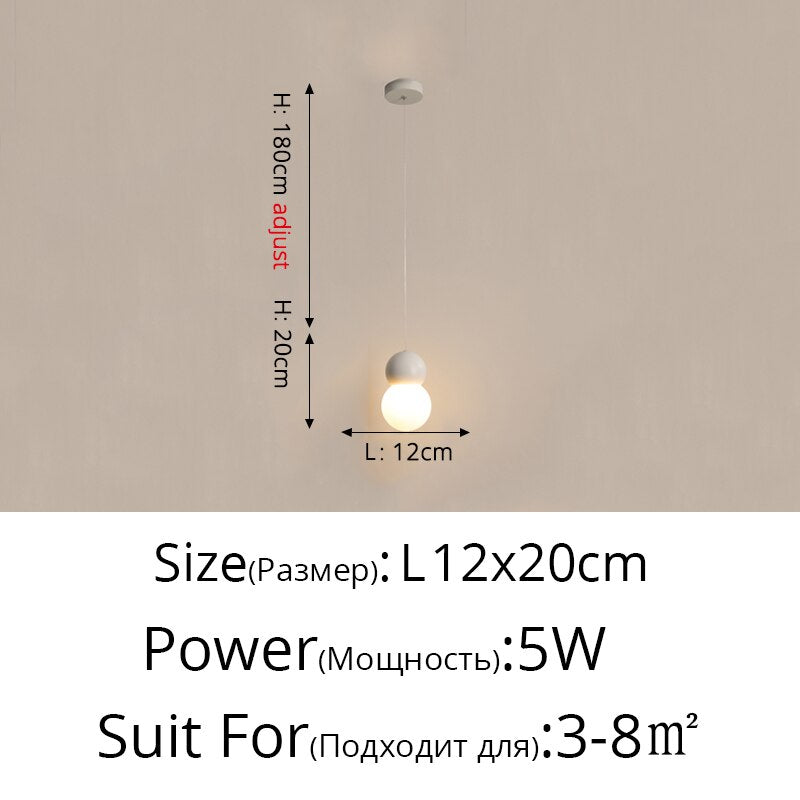 Novelty Nordic Led Pendant Lights For Living Room Bedroom Bedside Bar Wall Decor Lighting Geometry Hanging Lamps Kitchen Fixture
