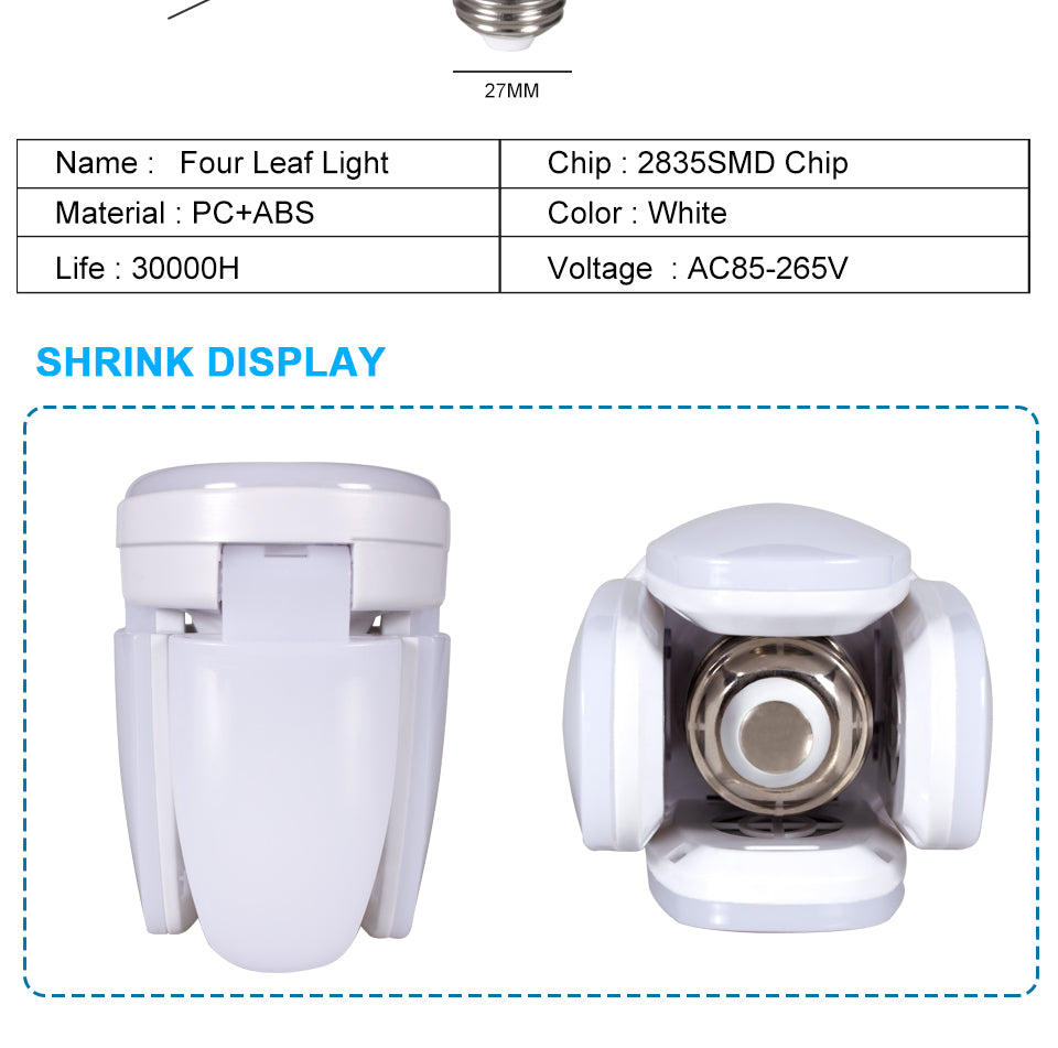 Led bulb light fan blade timing light foldable light AC85-265V 28W with remote control Lampada home living room garage lighting