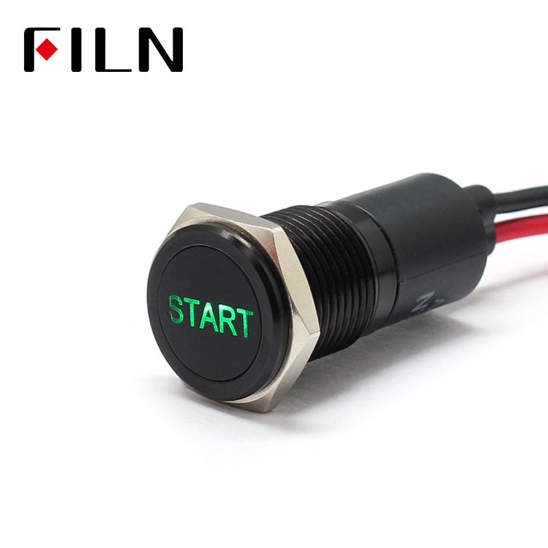 14mm Waterproof Lamp FILN 12V LED Car Signal Lights Instrument Pilot light red blue indicator light with wire