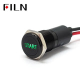 14mm Waterproof Lamp FILN 12V LED Car Signal Lights Instrument Pilot light red blue indicator light with wire