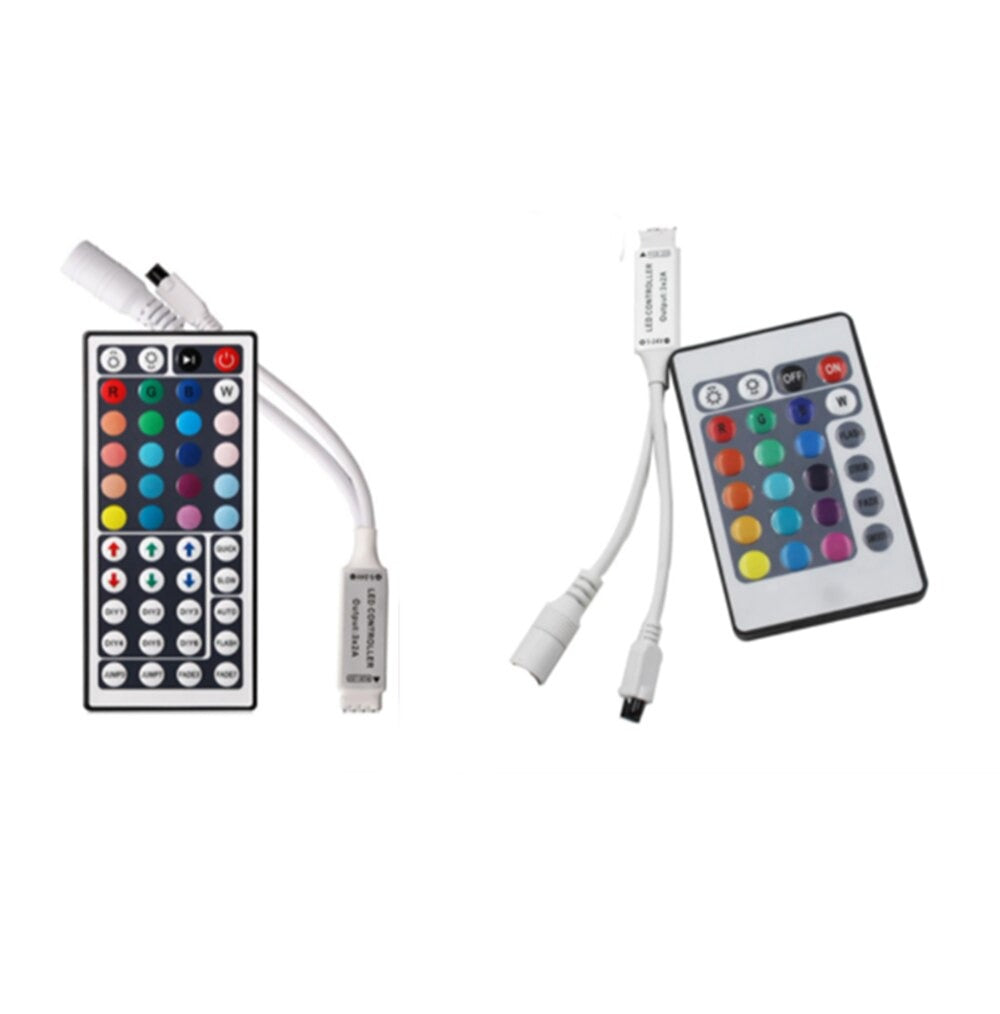 Led Controller 24 Keys LED IR RGB Controler box 1 to 2 Controller IR Remote Dimmer DC12V For RGB 3528 5050 LED Strip Lights
