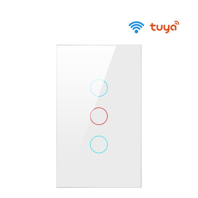 Tuya US Wi-fi Wall Switch, Smart Light Switch, Glass Panel Touch-Sensor interrupter 1/2/3 Gang Work with Alexa, Google Home