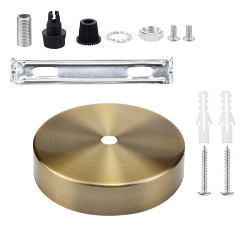 Ceiling Plate Round Black Silver Bronze 8/10/12/15cm Vintage Disc Light Accessories Tray For Pendant Lamp&amp;Wall Light Lamp Base