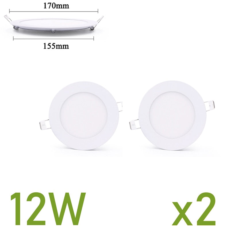 LED panel light Ultra thin Downlight lamp 3W 4W 6W 9W 12W 15W 18W 24W led ceiling recessed grid downlight slim round panel light