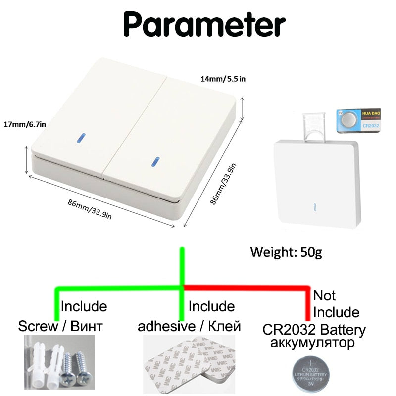 Wireless Smart Switch Light 433Mhz RF 86 Wall Panel Switch with Remote Control Mini Relay Receiver 220V Home Led Light Lamp Fan