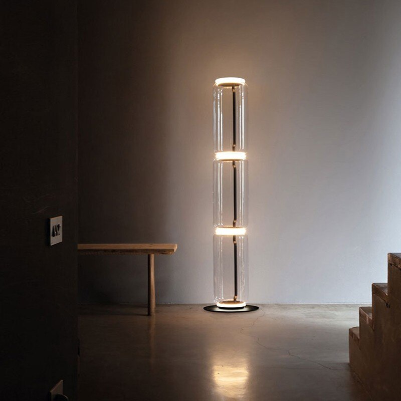 Living Room Creative LED Floor lamp Modern Bedroom Bedside Clear Glass Vertical Luminaires Study Indoor Design Lighting Fixtures