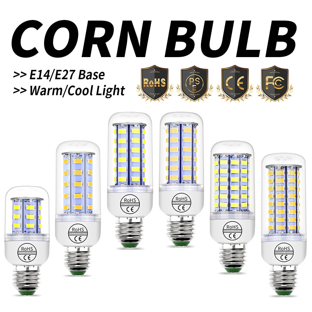 Bulb E27 LED E14 Corn Light GU10 Smart LED 220V Ampoule 24 36 48 56 69 72leds Spotlight G9 Candle Bulb B22 Halogen Lamp For Home