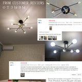 Modern Nordic E27 Black LED Ceiling Chandelier Edison Bulbs Indoor Light Fixtures For Bedroom Living Room Lamp
