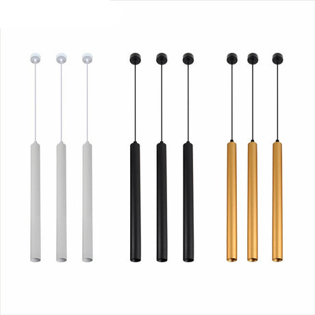 Nordic Long Tube Pendant Lights Hanging Kitchen Light White Black Golden Length Adjustable Home Dining Room Lighting Lights