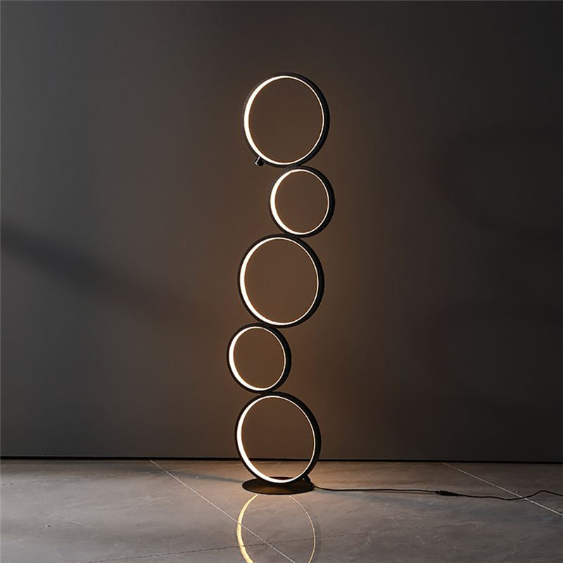 Modern LED Floor Lamp Touch Switch Ring Indoor Decor Light Nordic Minimalist Art Living Room Bedroom Home Standing Lamp Lighting