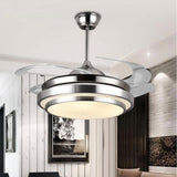 Ceiling Fan Lights Lamps Modern Remote Control 36 42 inch Gold Silver Led Luminer For Dining room Bedroom Fan Lighting