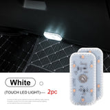 LED Touch Light Mini Wireless Car Interior Lighting Auto Roof Ceiling Reading Lamp for Door Foot Trunk Storage Box USB Charging