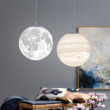 3D Print Pendant Lights Novelty Creative Moon Atmosphere Night Light Lamp Restaurant/Bar Hanging Lighting