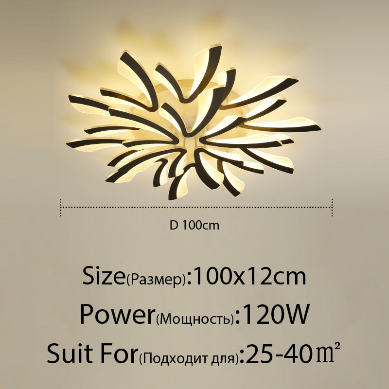 Acrylic New Modern LED Ceiling Lights Living Dining Room Kitchen Bedroom Indoor Lamps Lighting Fixtures With Remote AC 90-260V