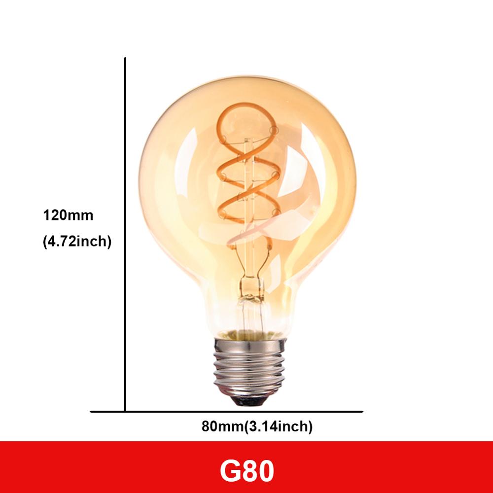 E27 LED Bulb 220V Dimmable Vintage Spiral LED Filament Light Bulb A19 4W Retro Incandescent Decoration Led Lighting Lamp Ampoule