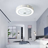 Modern Ceiling Fans with Lights White Painted Iron Acrylic LED Fan Light Dimmable Bedroom Living Room Fan Lamp Remote Control