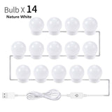 LED Makeup Mirror Light Bulbs USB Hollywood Make up Lamp Vanity Lights Bathroom Dressing Table Lighting Dimmable LED Wall Lamp