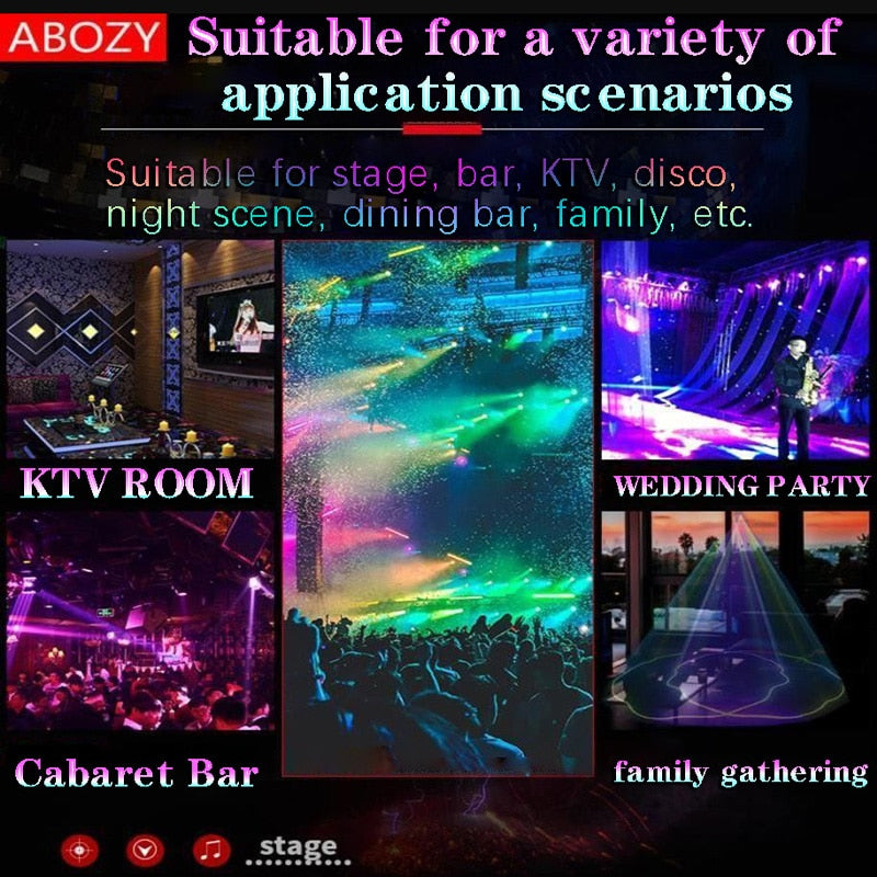 NEW 500mw RGB Laser Beam Line Scanner Projector DJ Disco Stage Lighting Effect Dance Party Wedding Holiday Bar Club DMX Lights