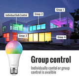 FrankEver A19 Wifi Smart Light Bulbs LED WiFi Dimmable Wireless E26 E27 Lamp Compatible with Alexa Google Home Smart Household