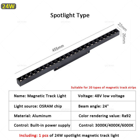  Modern Magnetic Track Lights Embedded LED Spotlight Downlight Living Room Without Main Light Lighting Grille Lamp Series