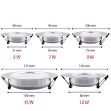 KARWEN LED Downlight 5W 7W 9W 12W 15W silver body Ceiling light Cold Warm white led light AC 220V 230V 240V for Living room