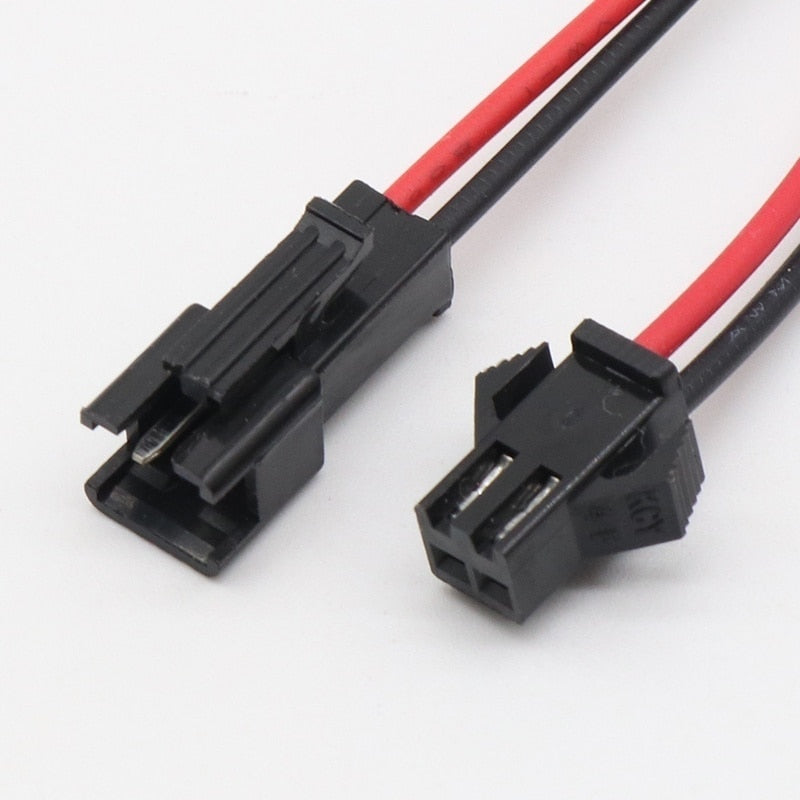20Pairs Long SM Connector terminal wire Plug Male to Female splice Wire Connectors red and black wire LED Downlight Ceiling Lamp